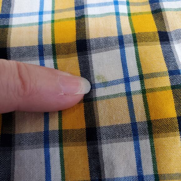 Old Navy Shirt Mens XXL Slim Fit Button Down Collar Poppy Roll Yellow Plaid Top - Picture 6 of 14